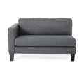 Mirod Comfy 3 Seat Sofa With Wooden Legs, Modern Style For Living Room And Study Charcoal Fabric 3 Seat