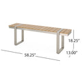 Dining Bench, Silver Natural Natural Wood