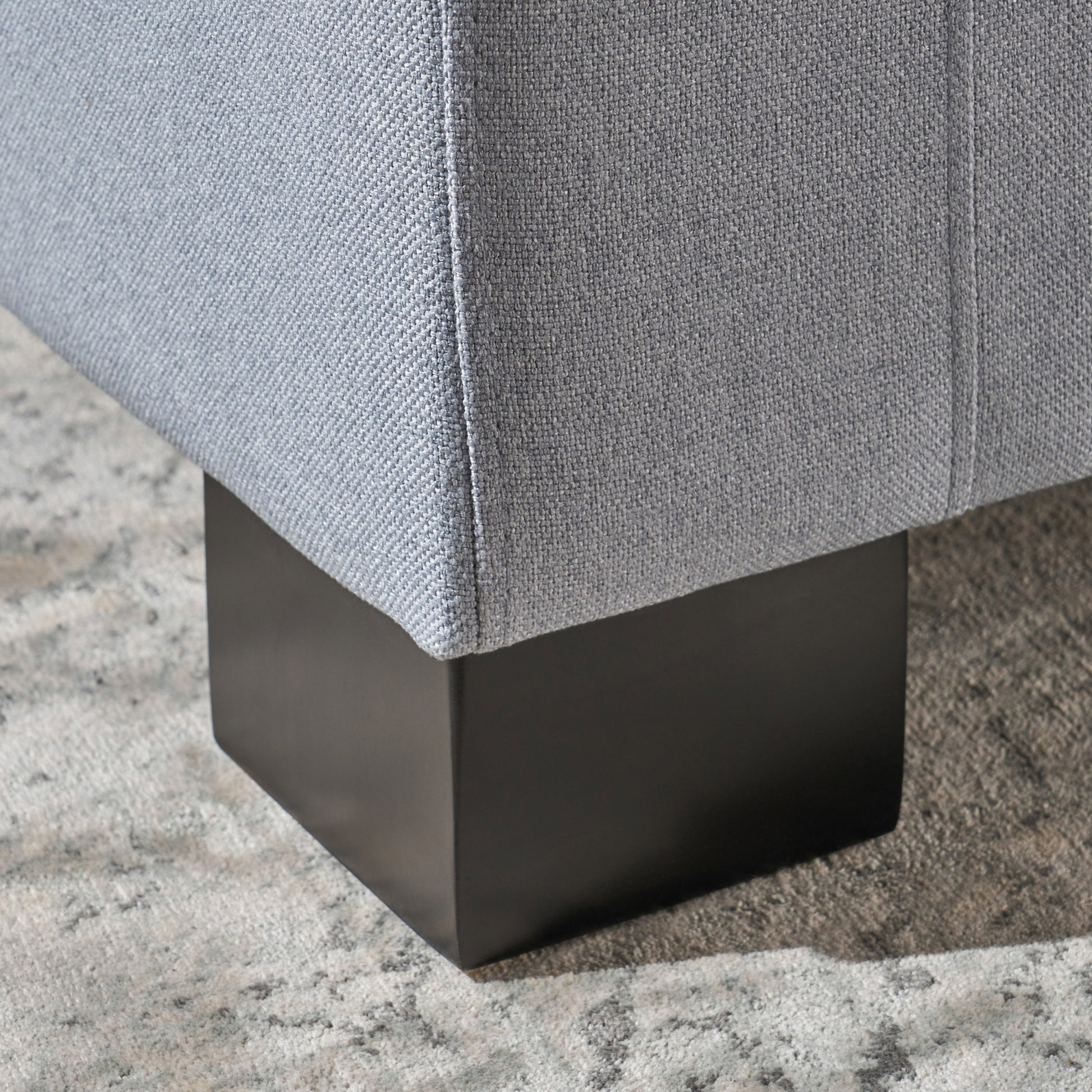 Guernsey Ottoman Light Grey Fabric