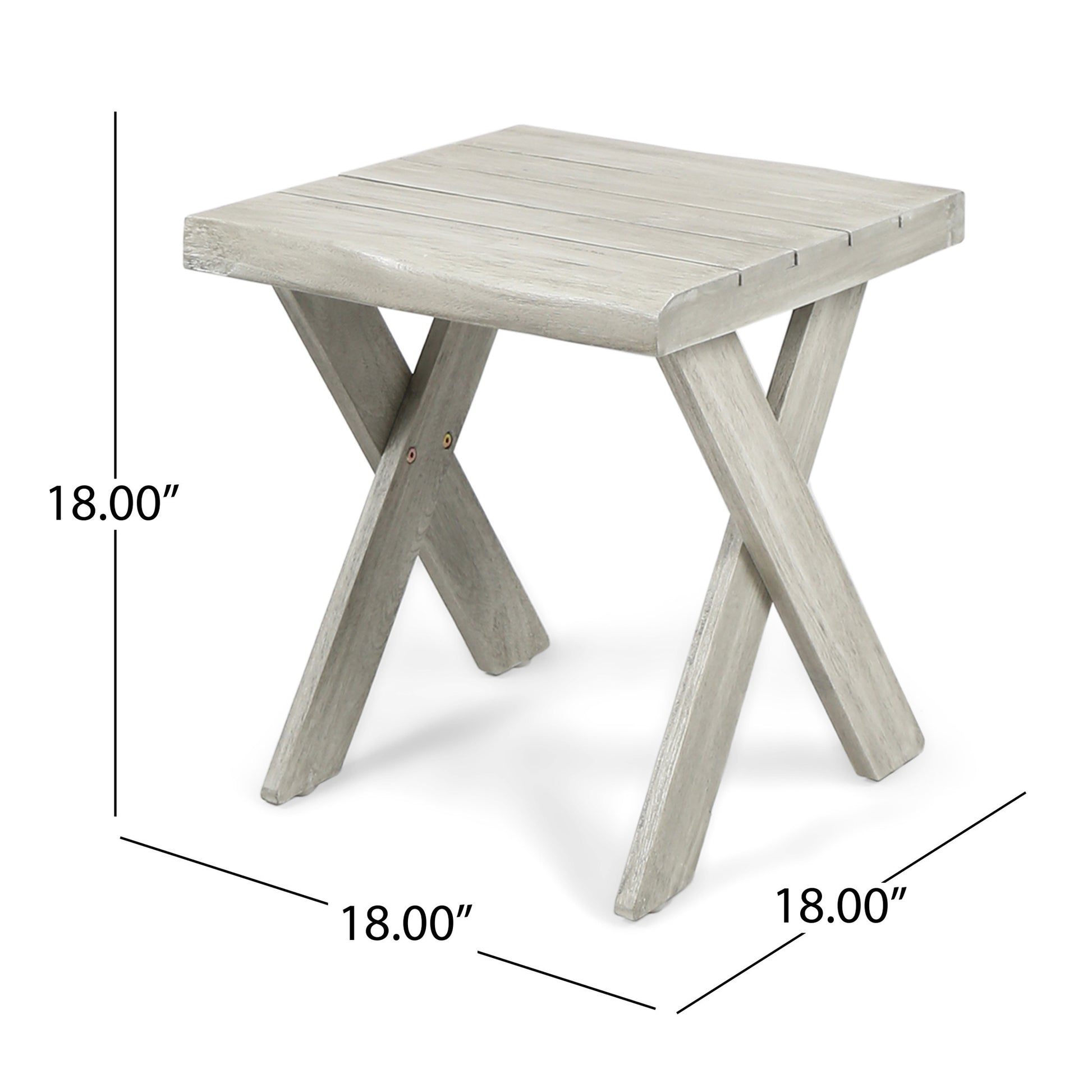 Side Table Light Grey Wood