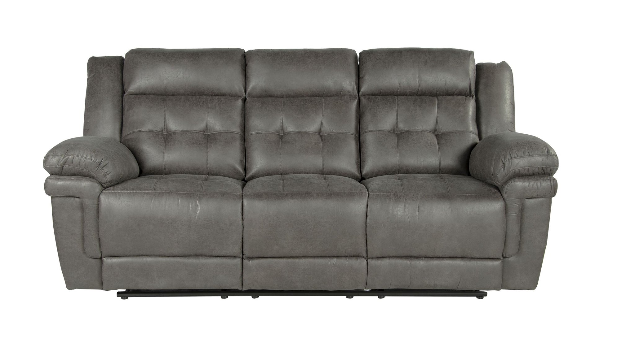 Anastasia Recliner Sofa Gray Gray Fabric 3 Seat