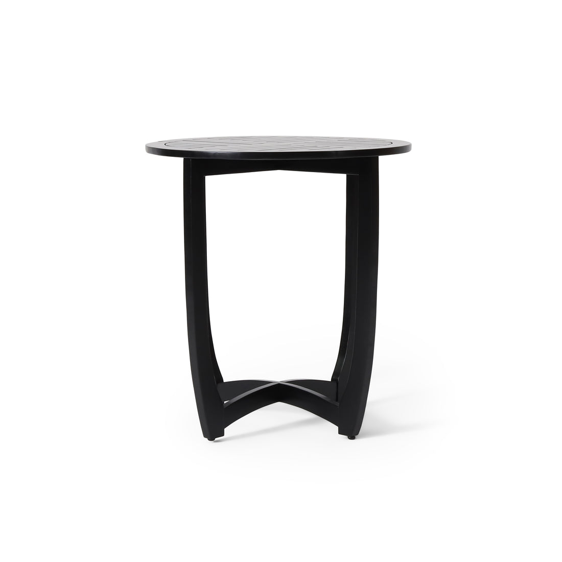 Brechtel Round Solid Wood Dining Table Black Acacia Wood