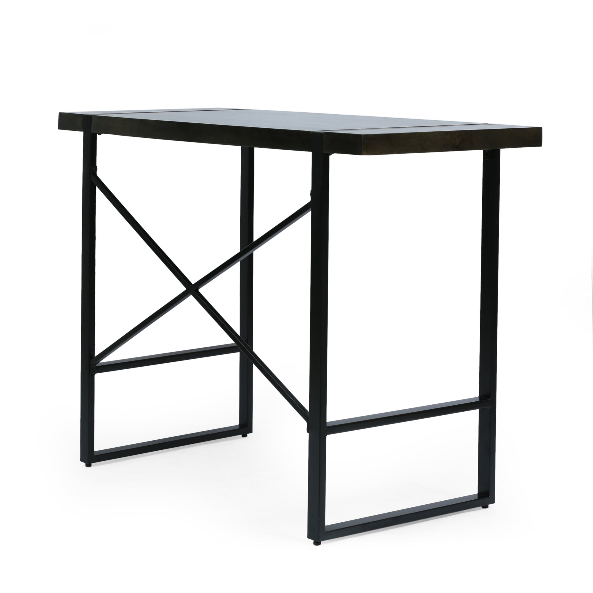 Counter Height Desk Wood Wood Metal