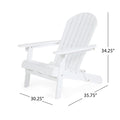 Malibu Adirondack Chair White Acacia Wood