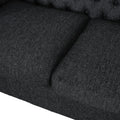 Mirod Comfy 3 Seat Sofa With Wooden Legs, For Living Room And Study Black Fabric 3 Seat