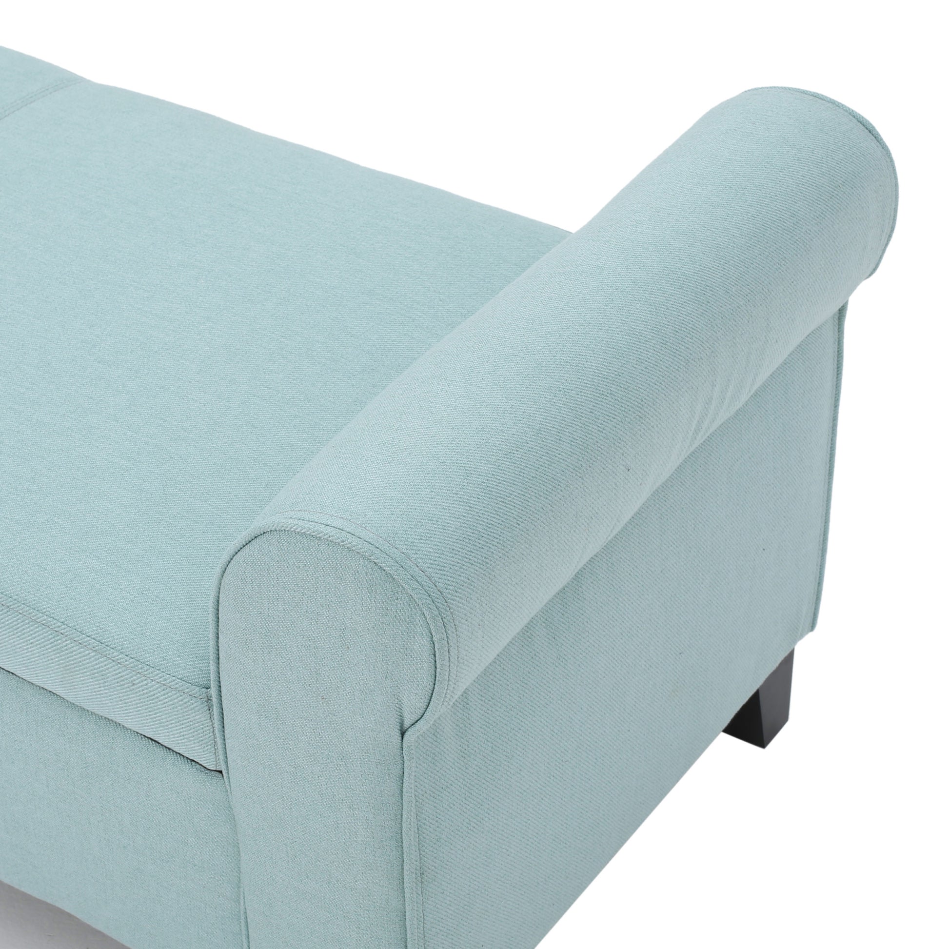 Hayes Armed Storage Bench Light Blue Fabric