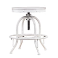 Industrial Adjustable Height Swiveling Stool White White Washed Mdf