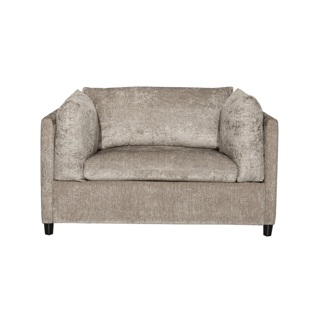 Club Chair Beige Brown Fabric