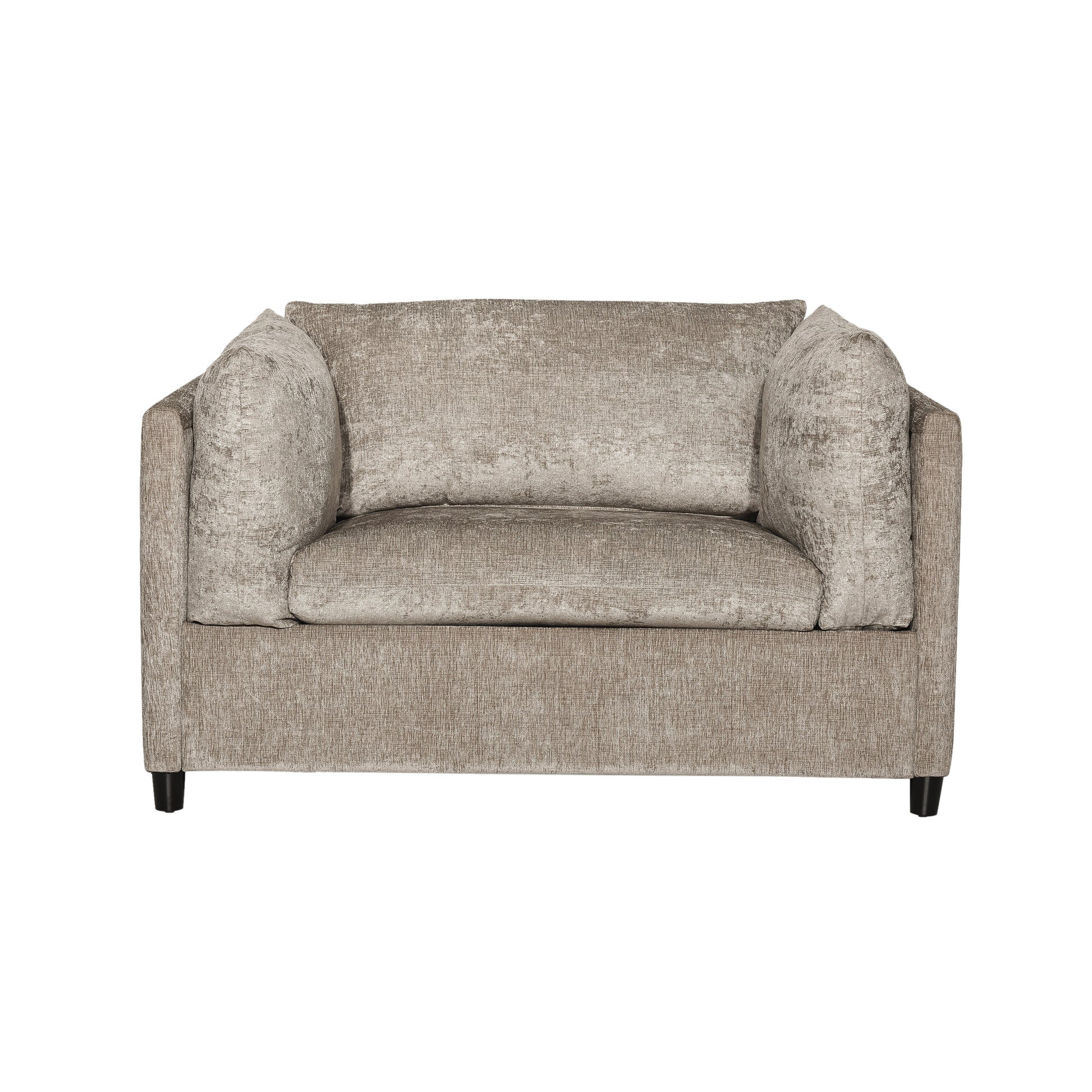 Club Chair Beige Brown Fabric