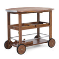 Bar Cart Oak Silver Wood