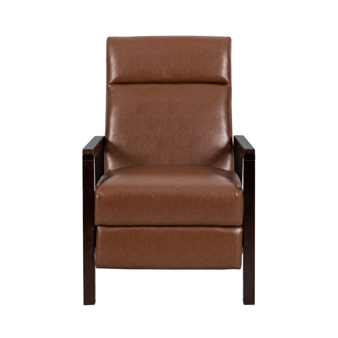 Faux Leather Upholstered Pushback Recliner Light Brown Light Brown Pu