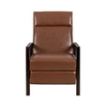 Faux Leather Upholstered Pushback Recliner Light Brown Light Brown Pu