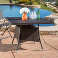 Corsica Sq Dining Table Brown Polyethylene