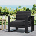 Giovanna Club Chair Black Metal & Wood