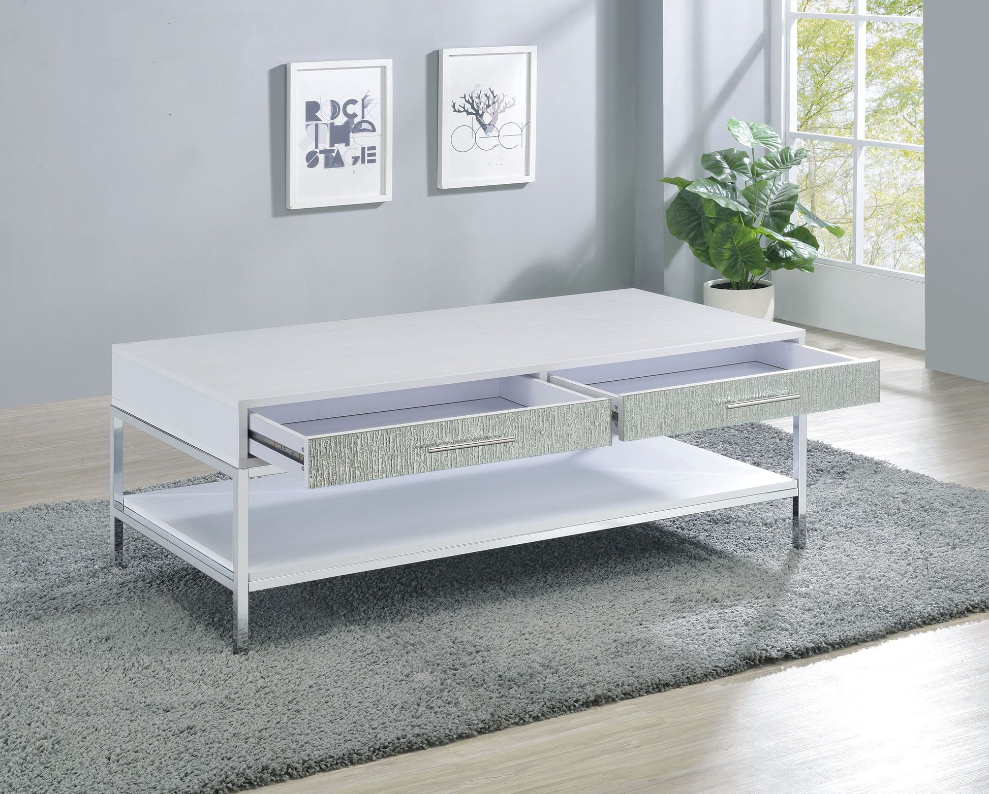 Mirage Coffee Table White White Wood
