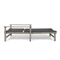 Hampton Wood Wicker Chaise Lounge Grey Metal & Wood