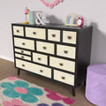 Papillon 13 Drawers Sideboard Black Black Wood