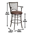 Bayview Swivel Barstool Dark Brown Dark Brown Wood