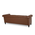 Sofa 3 Seater Light Brown Pu 3 Seat