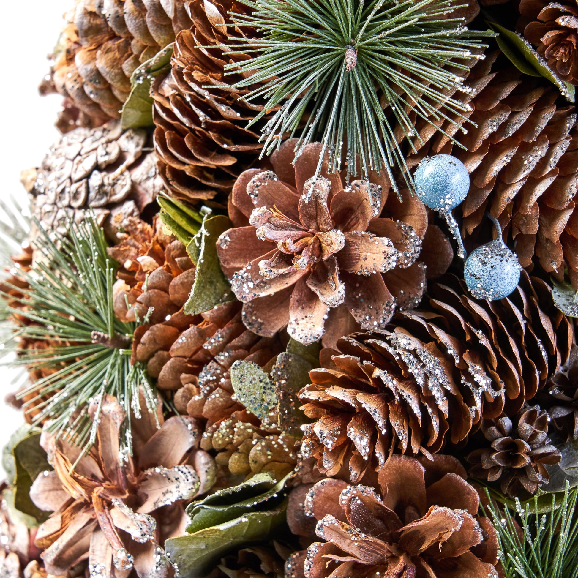 Pine Cone Table Top Tree Natural White Foam