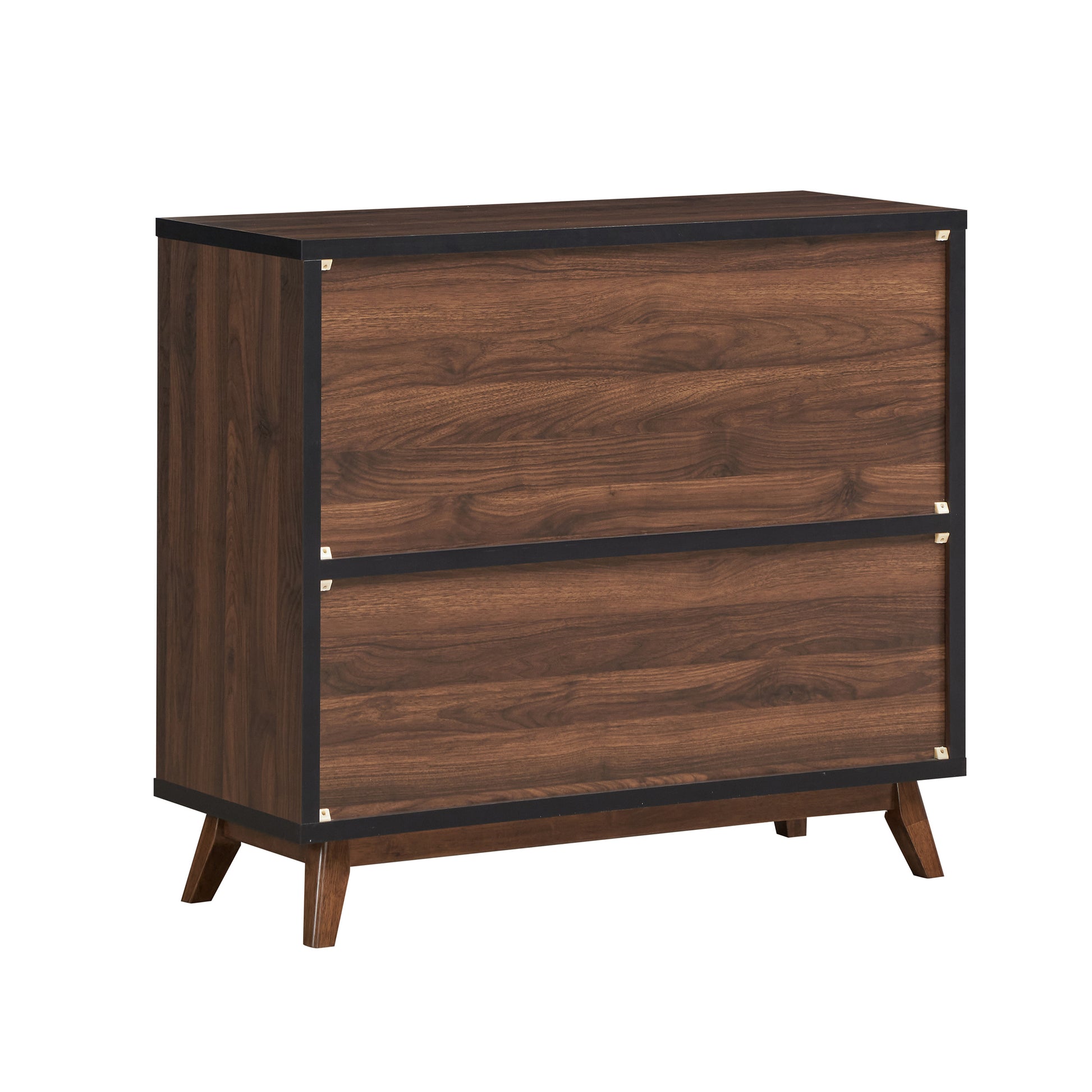 Hudson Wine Cabinet Walnut Black Rubber Wood