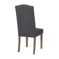 Upholstered Dining Chairs With Trim, Set Of 2, Charcoal And Natural Rubberwood Charcoal Nature Dining Room Foam Spot Clean Rectangular Dining Chairs Rubberwood Solid Back Set Of 2 Fabric,Upholstered