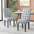 Dining Chair Blue Cream Fabric