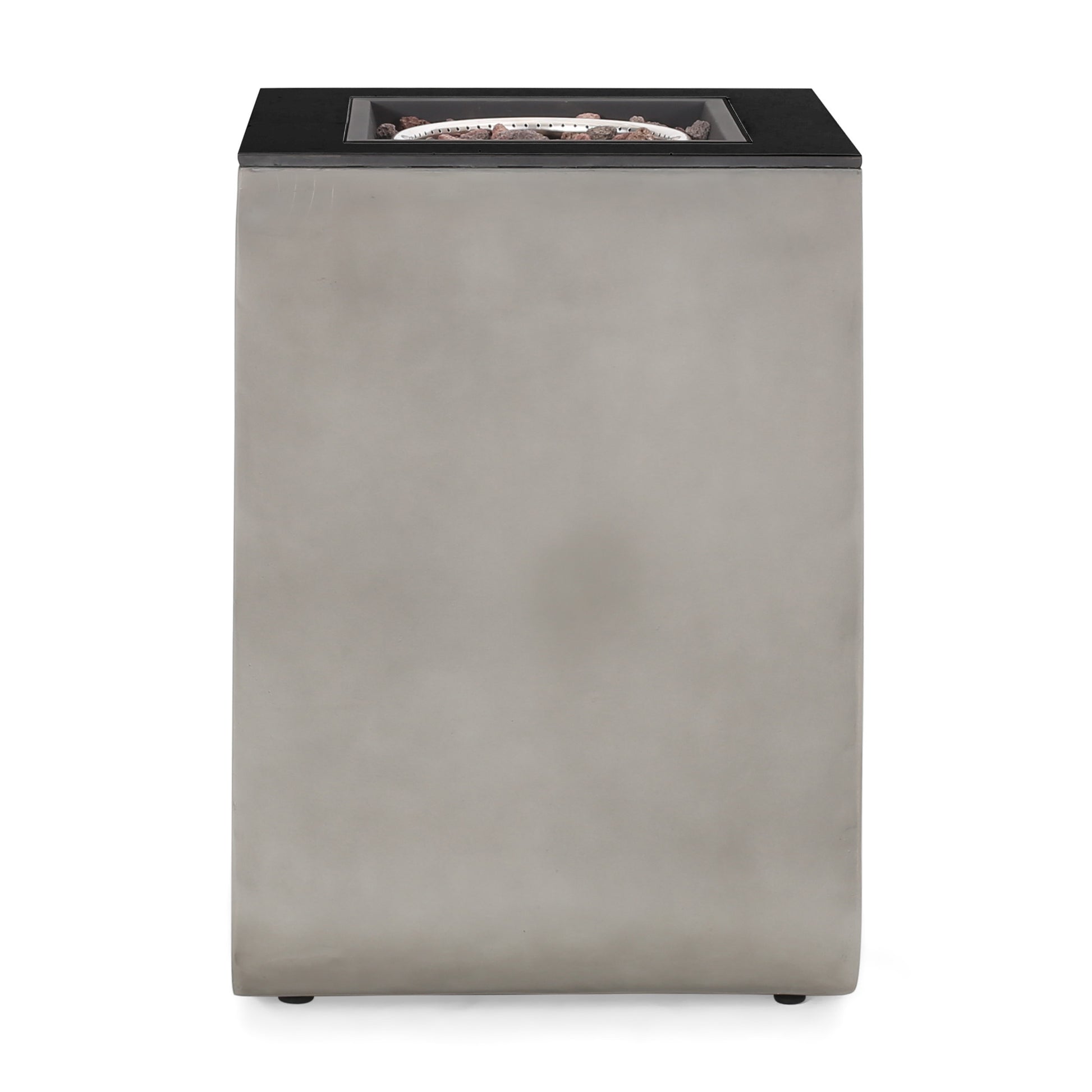 Adio 19.5" Column Mgo Fire Pit 30,000Btu Black Gray Magnesium Oxide