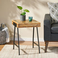 Wood & Iron End Table Natural Wood Metal