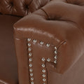 Sofa 3 Seater Light Brown Pu 3 Seat