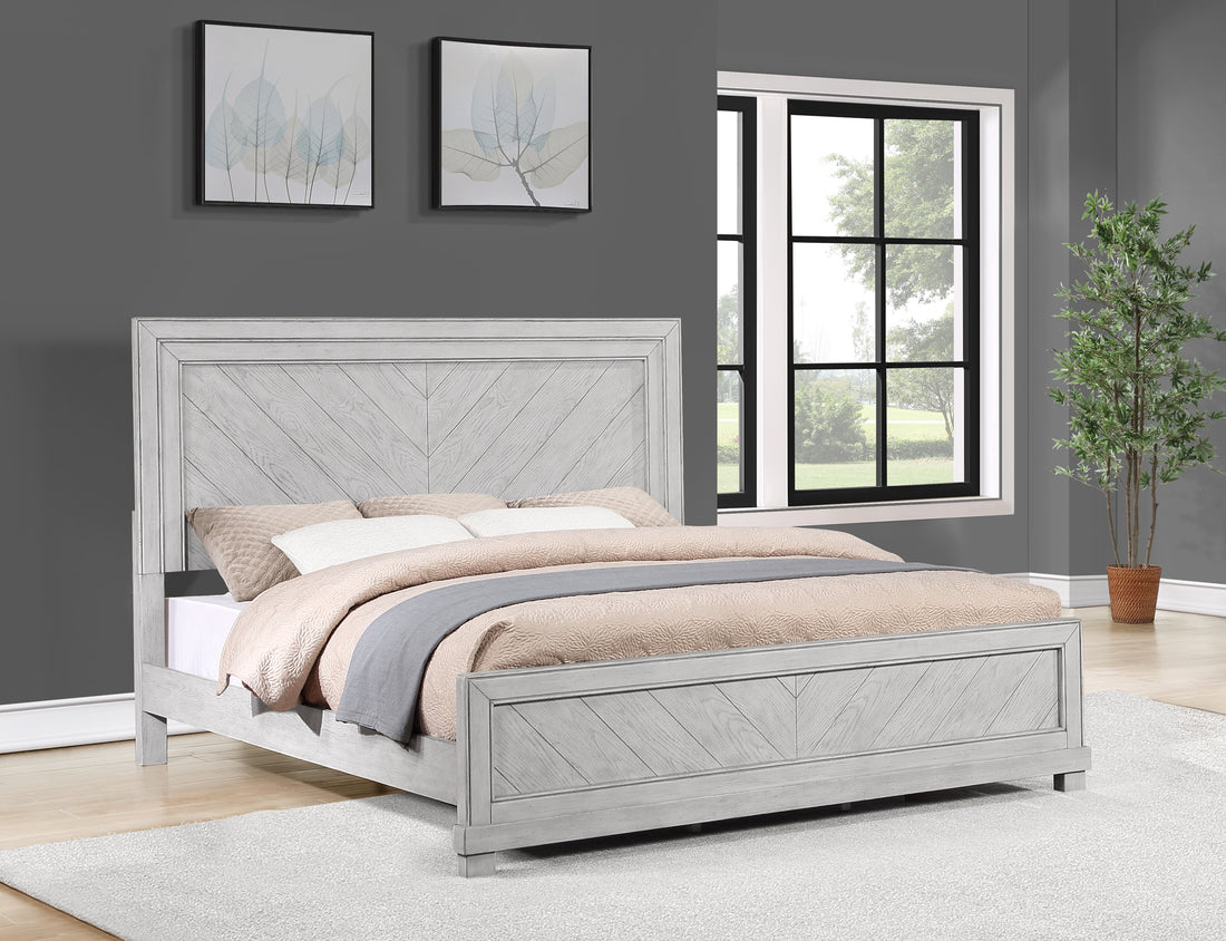 Montana Queen Bed Gray Queen Silver White Wood