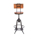 Bar Stool Natural Black Mdf Metal