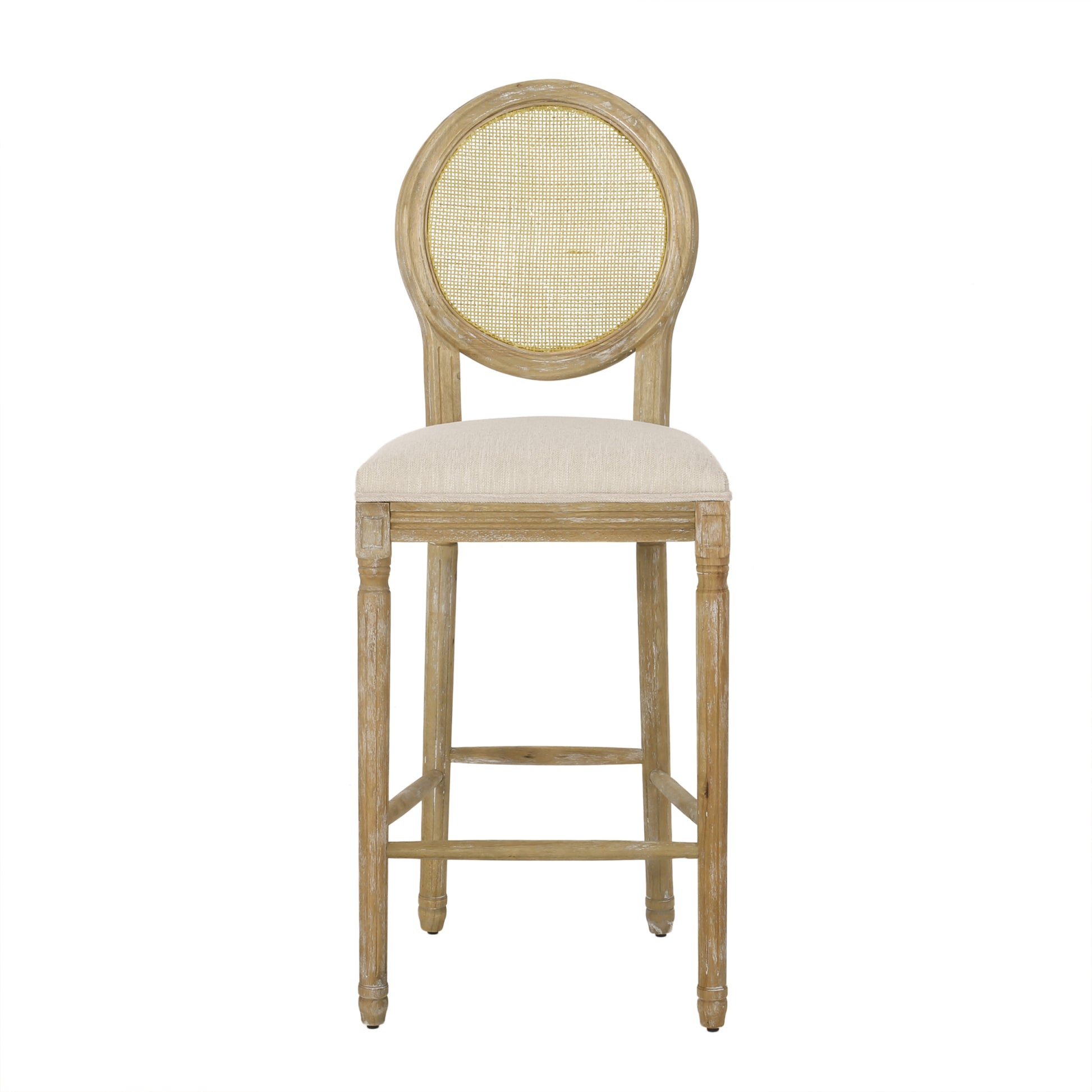 Barstool Mp2 Set Of 2 Beige Natural Rattan Fabric