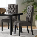 Harriet Kd Tufted Dining Dark Grey Fabric