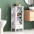 1 Drawer Storage Rack White Mdf