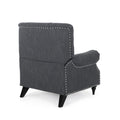 Classic Style Charcoal Fabric Push Back Chair Charcoal Fabric