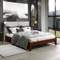 Nix Queen Platform Bed Natural Queen Dark Brown Wood