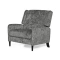 Oversized Textured Fabric Pushback Recliner, Gray And Dark Brown Grey Fabric