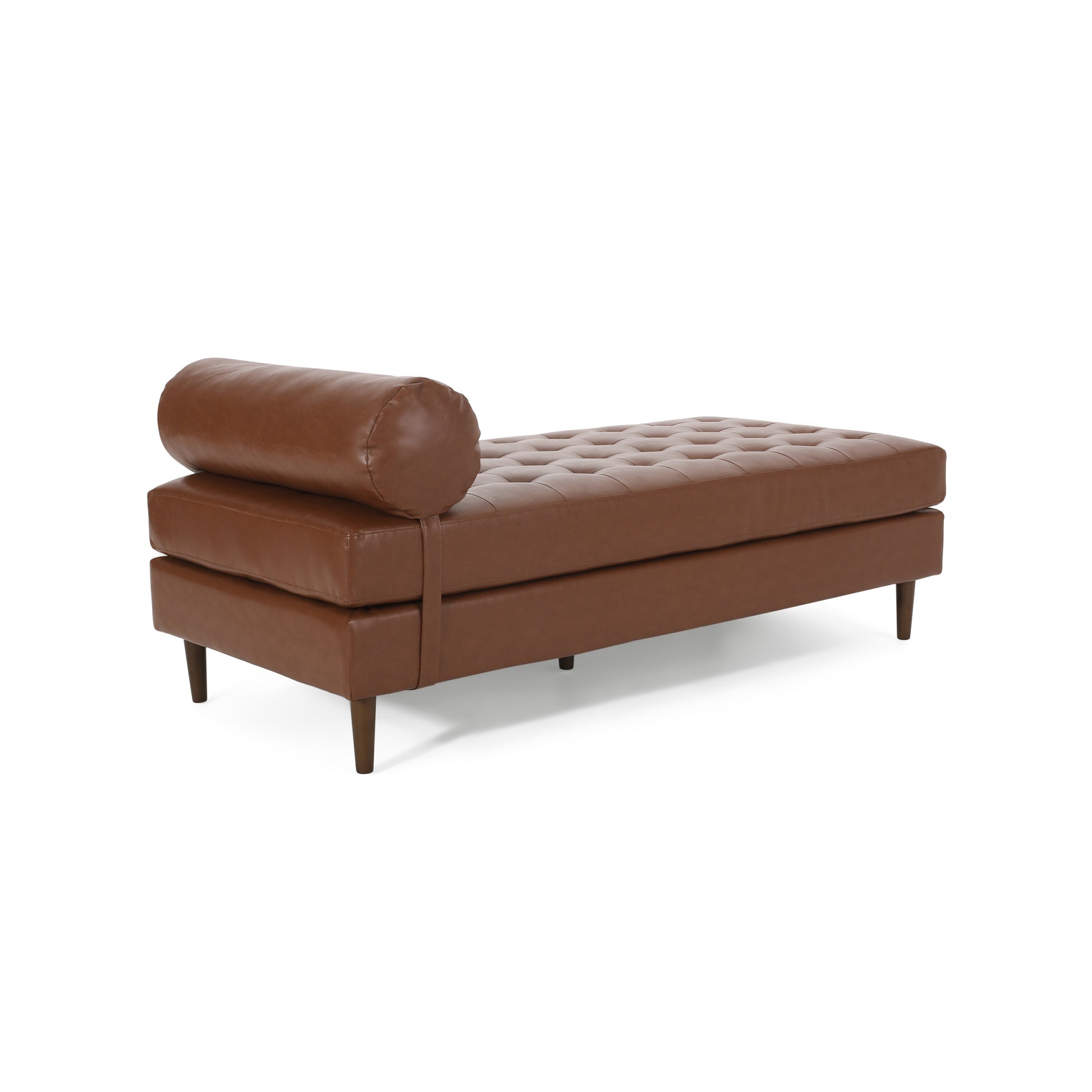 Chaise Lounge Light Brown Pu