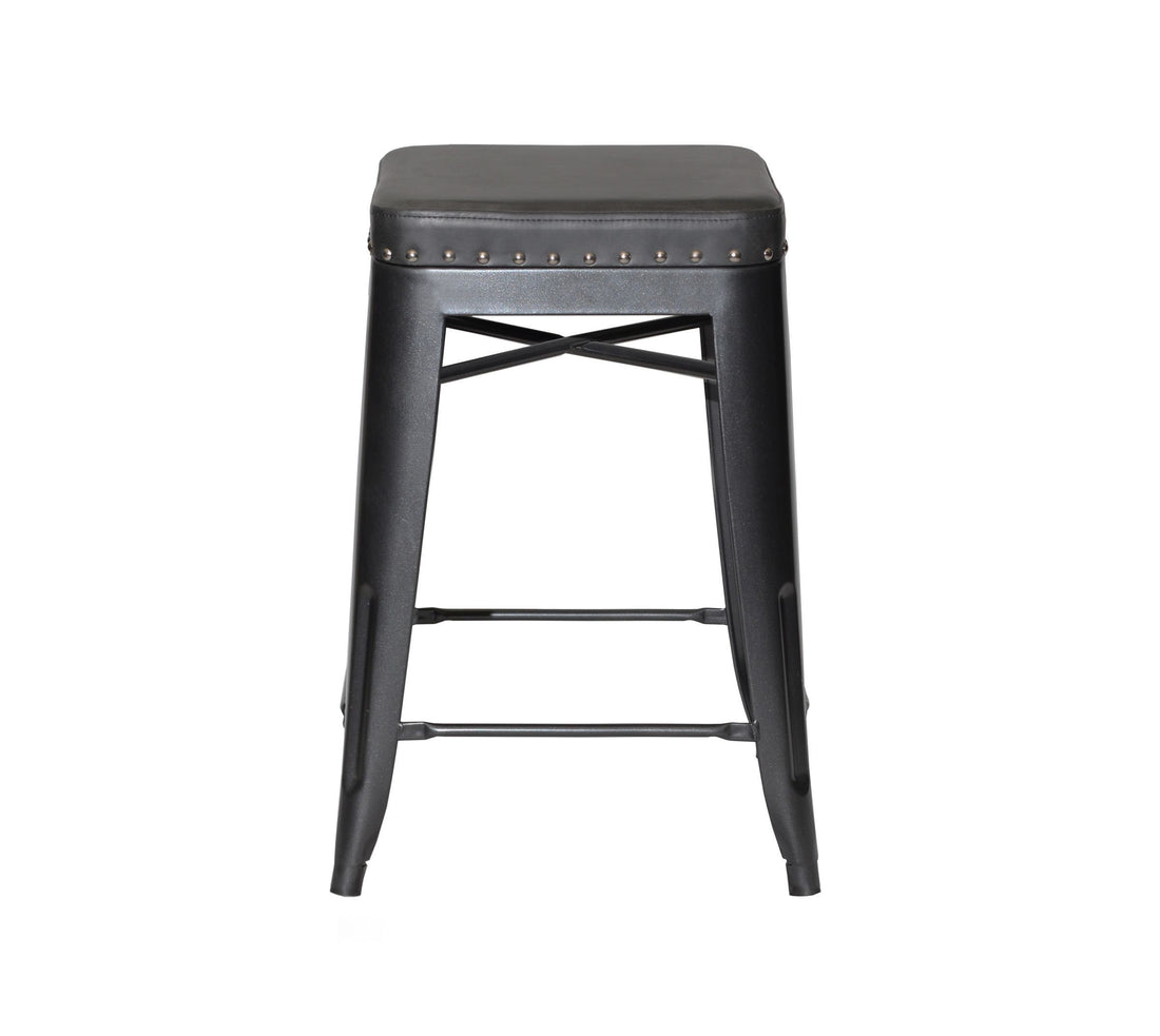 Hank Counter Stool Set Of 2 Dark Gray Dark Gray Wood