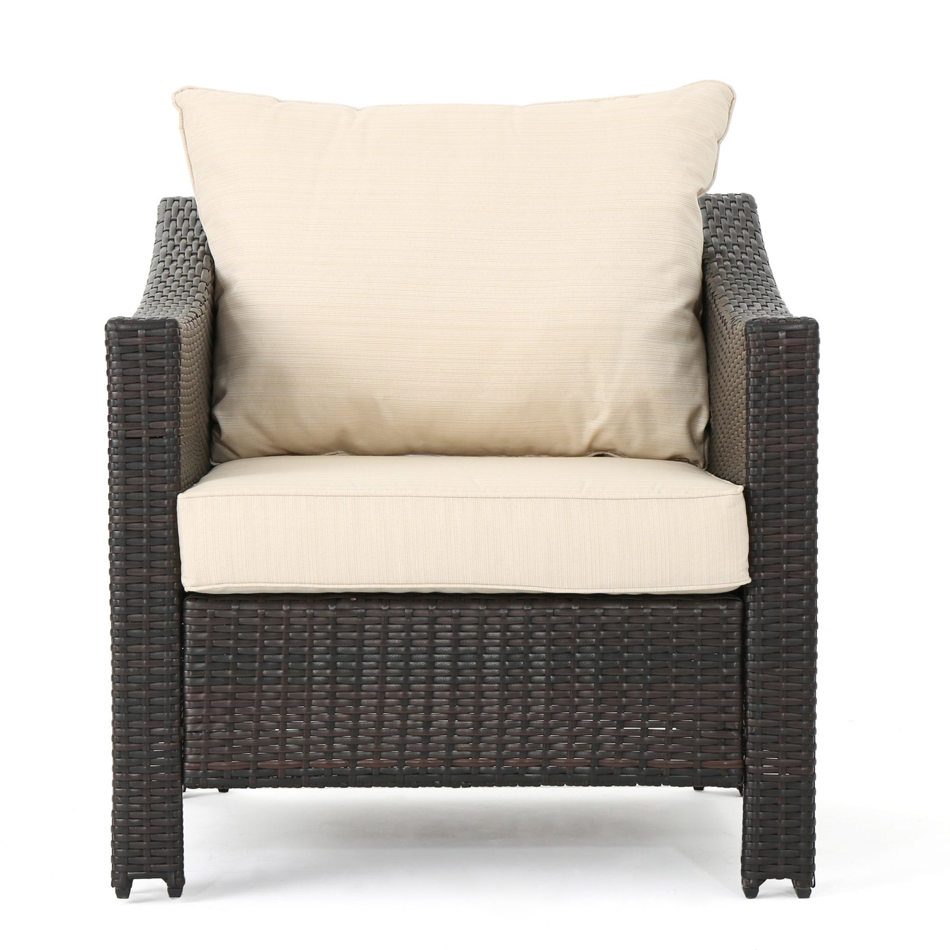 Antibes Armchair Brown Pe Rattan Iron Waterproof Fabric