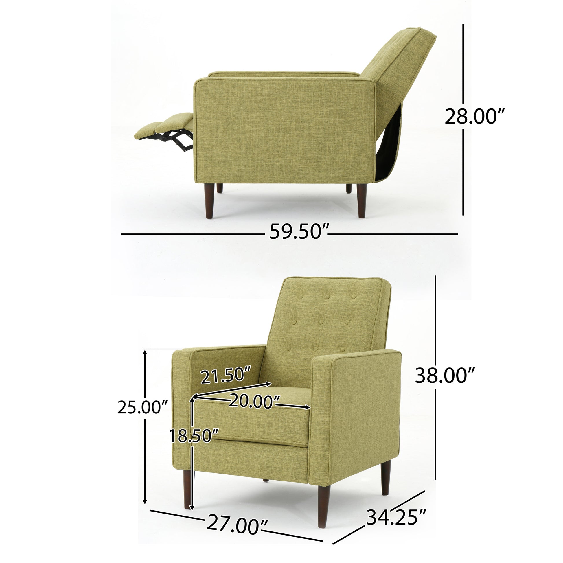 Recliner Green Fabric