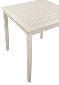 Farmhouse 5 Pack Counter Dining Set Plank Effect Top, Shaped Counter Stool Seat Compact And Functional Perfect For Apartments Or Smaller Homes Ivory Wood