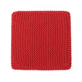 Knitted Foot Stool Red Cotton