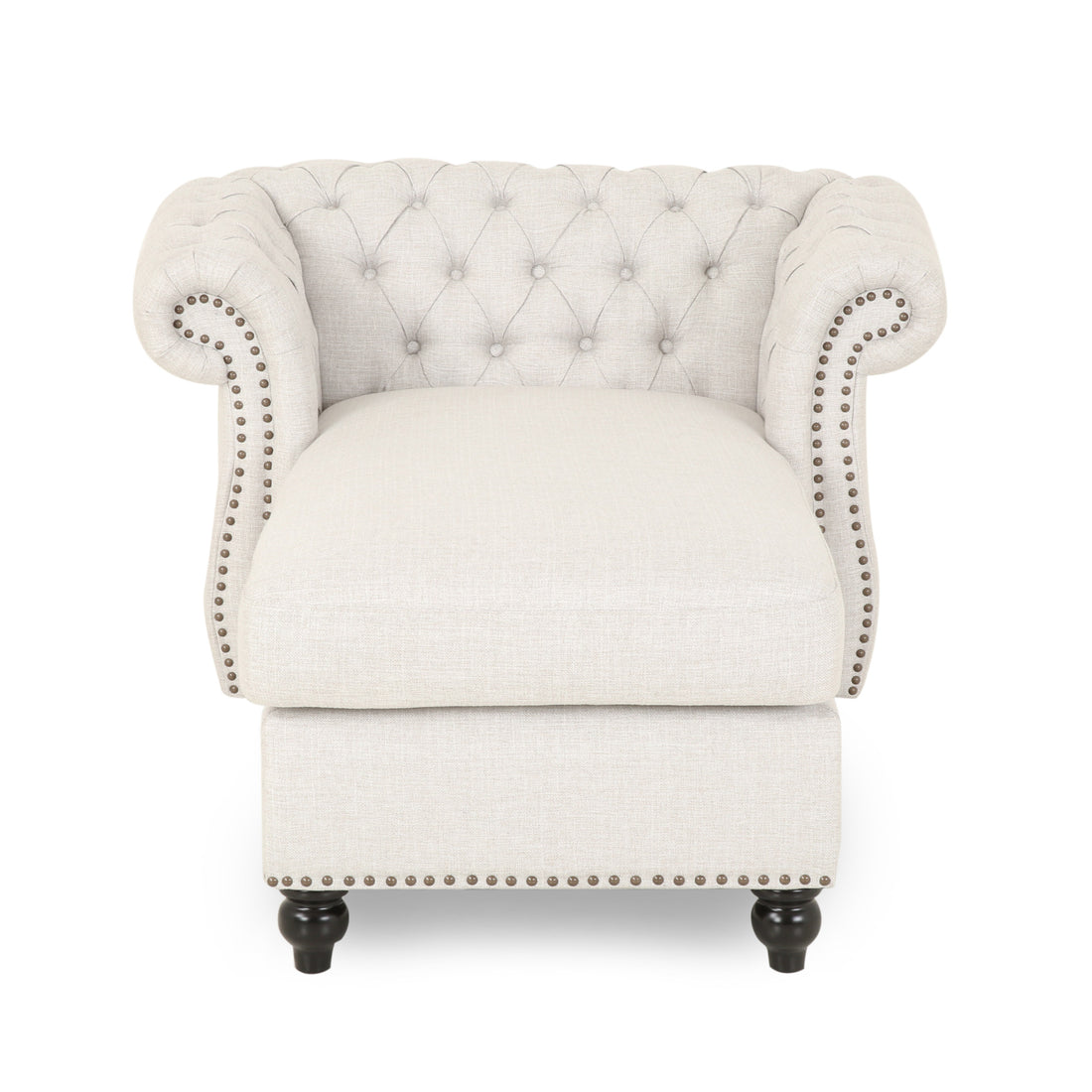 Chaise Lounge Beige Fabric
