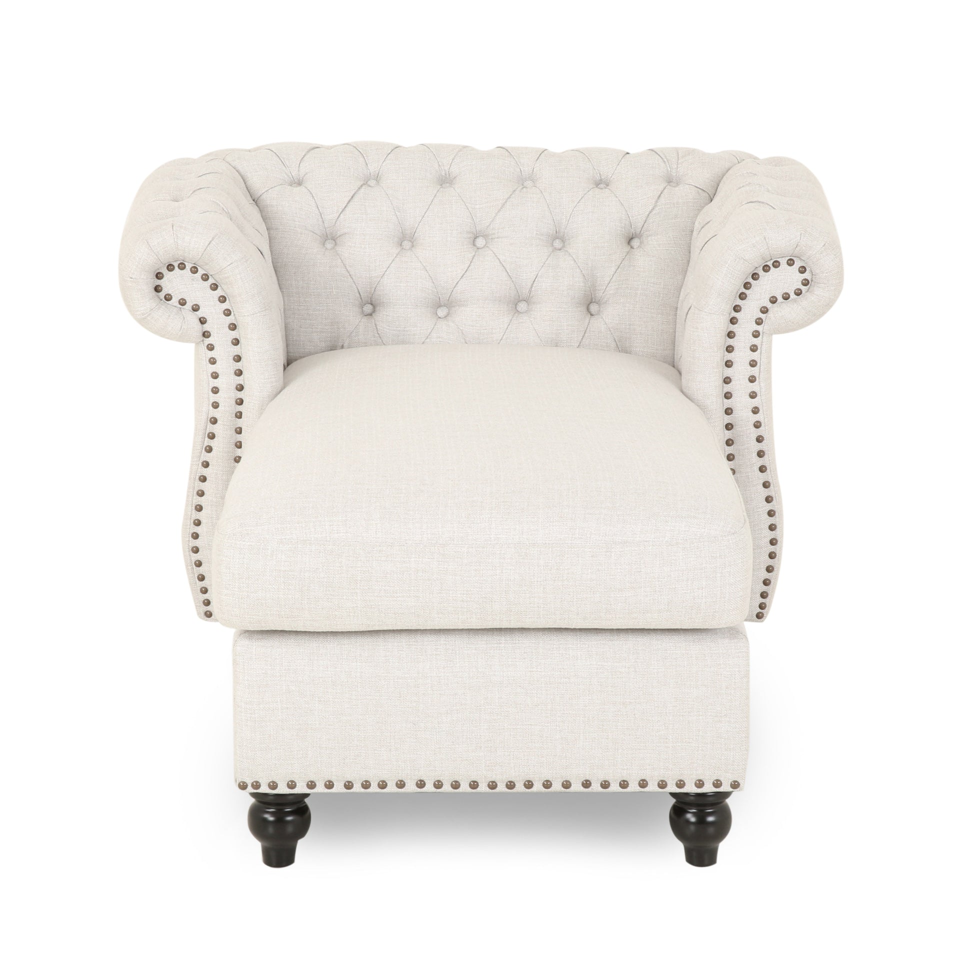 Chaise Lounge Beige Fabric