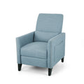 Push Back Recliner Light Blue Fabric