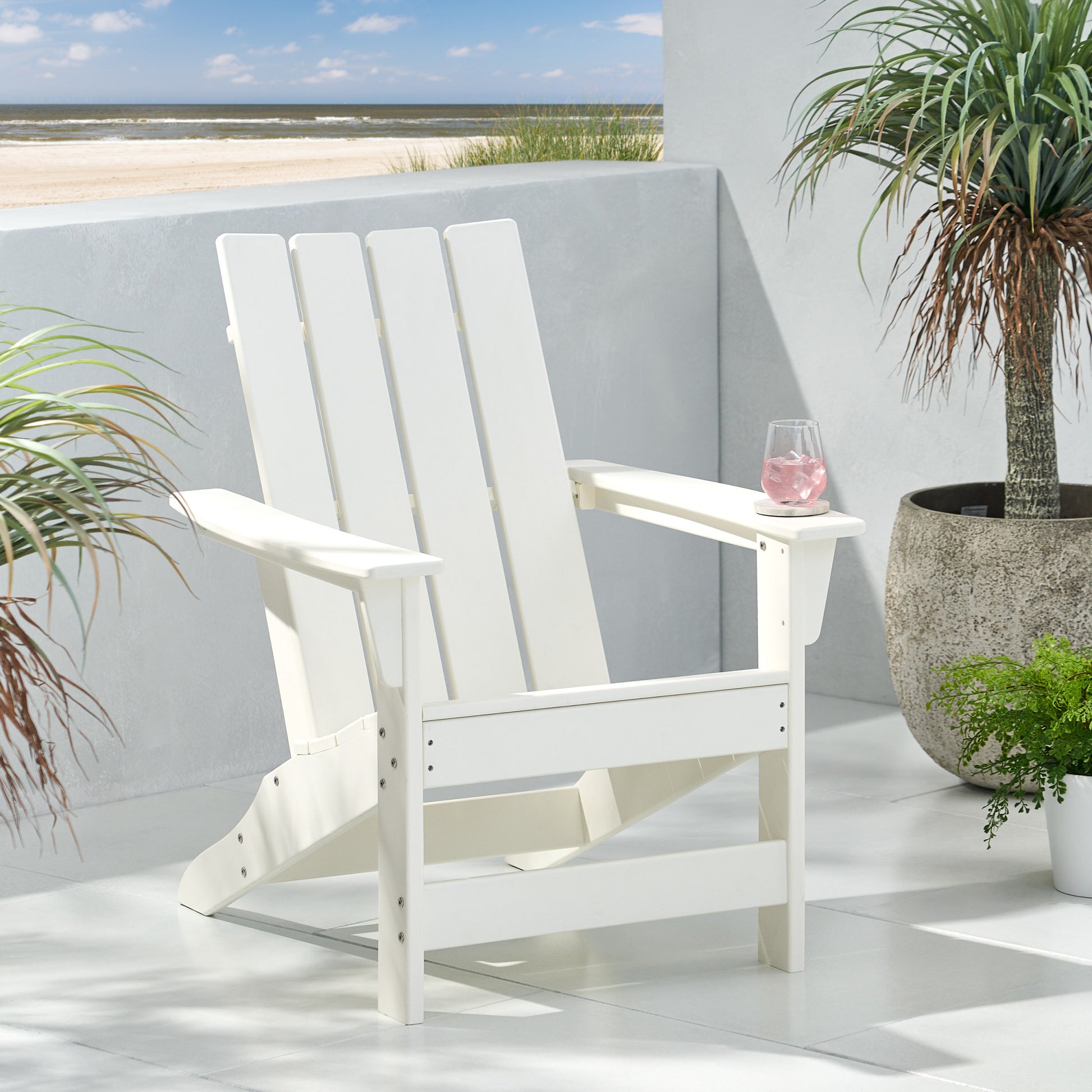 Encino Adirondack Chair White Hdpe