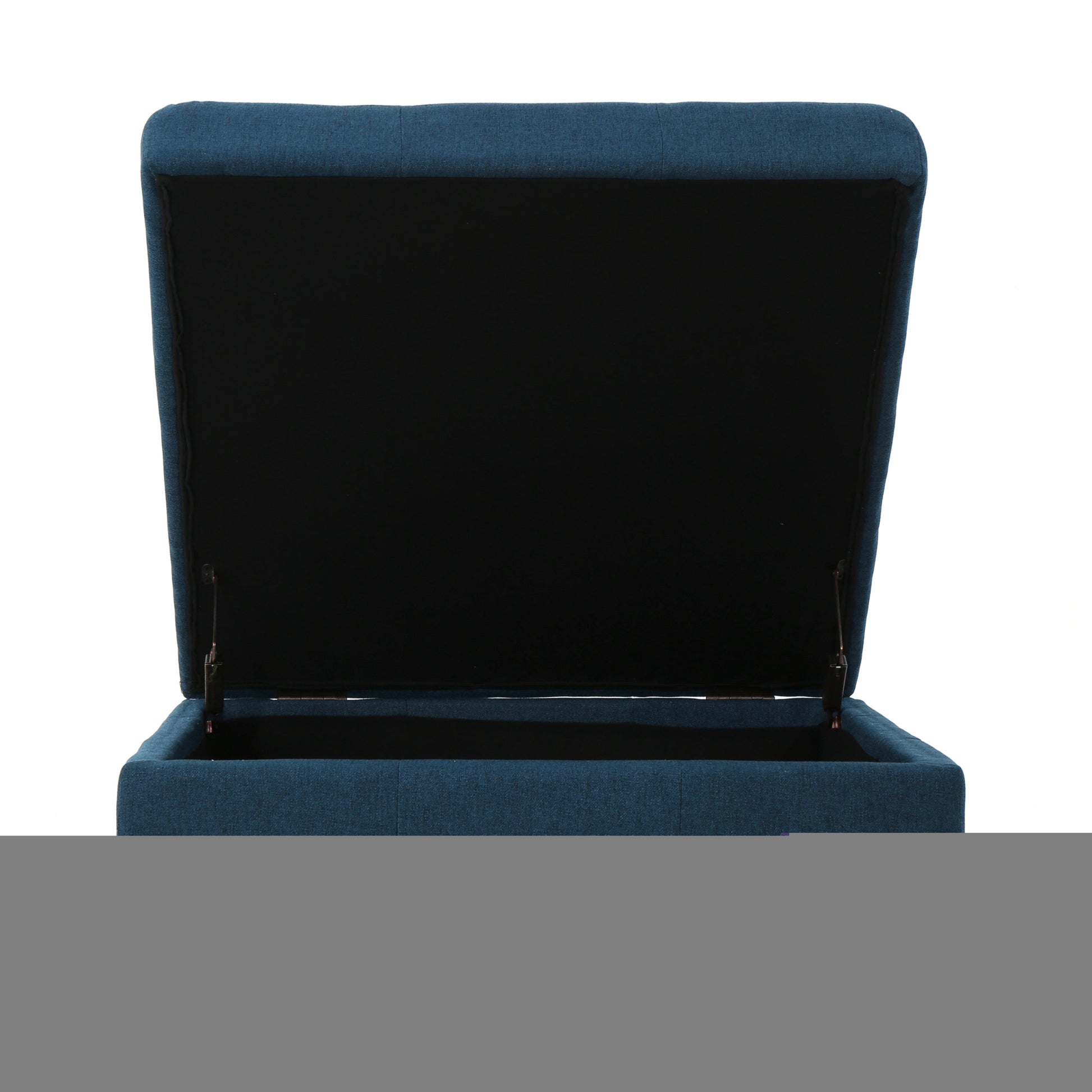 Larkin Storage Ottoman Navy Blue Fabric