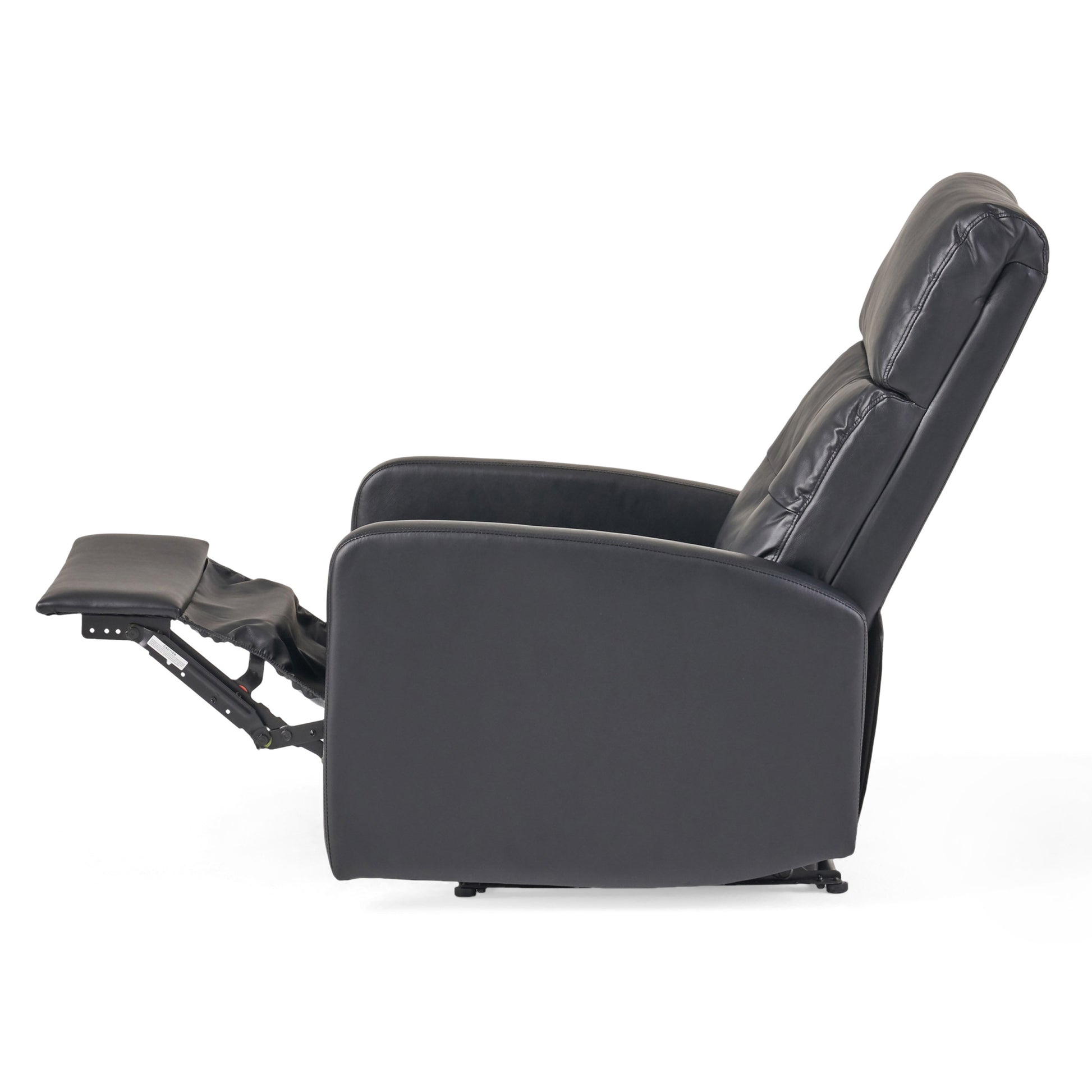 26" Wide Faux Leather Manual Standard Recliner Black Pu